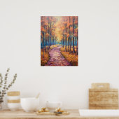 Poster Impressionniste Abstrait Pathway d'automne (Cuisine)