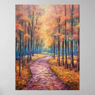 Poster Impressionniste Abstrait Pathway d'automne