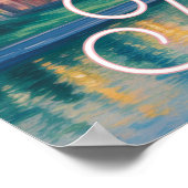 Poster Impressionniste de la skyline de Nashville Tenness (Coin)