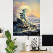 Poster Impressionniste Inspiré Grande Vague (Bureau à domicile)