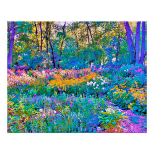 Poster Impressionniste Jardin Coloré Fleurs Paysages
