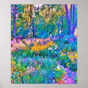 Poster Impressionniste Jardin Coloré Fleurs Paysages