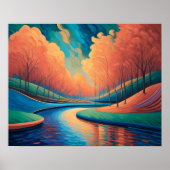 Poster Impressionniste Vibrant Couleur Paysage Fauvisme (Devant)