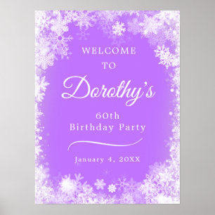 Poster Imprimable 60e anniversaire Snowflake Purple Welco