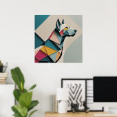 Poster Imprimable belle illustration géométrique Chien (Bureau à domicile)
