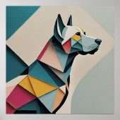 Poster Imprimable belle illustration géométrique Chien (Devant)