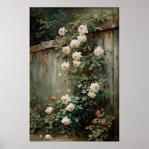 Poster Imprimable Bouquet Roses Art Mural, Antique Printe