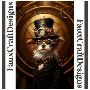 Poster Imprimable Cute Steampunk Chien Casquette Goggles