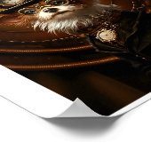 Poster Imprimable Cute Steampunk Chien Casquette Goggles  (Coin)