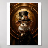 Poster Imprimable Cute Steampunk Chien Casquette Goggles  (Devant)