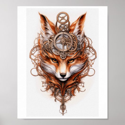 Poster Imprimable Cute Steampunk Fox 116 (Devant)