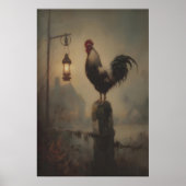 Poster Imprimable d'art de coq rustique Lanterne gothique (Devant)