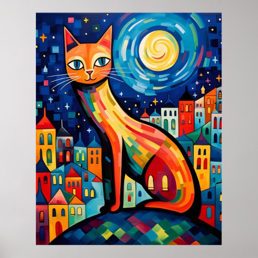 Poster [Imprimable] Metropolitan Meow, style Matisse (Devant)
