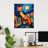 Poster [Imprimable] Metropolitan Meow, style Matisse (Bureau à domicile)