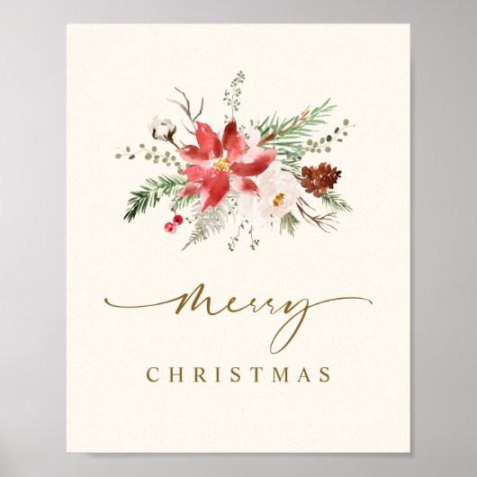 Poster Imprimable Mur de Noël Art élégant Boho vert (Devant)