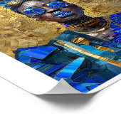 Poster Imprimable Peau foncée Bleue Lip Femme Faux Mosaic (Coin)