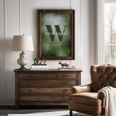 Poster Imprimable personnalisé Nom de famille vert