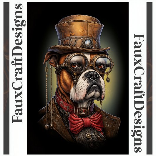 Poster Imprimable Regal Steampunk Boxer Dog Right 117