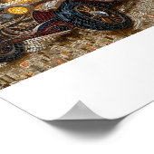 Poster Imprimable Steampunk Classic Car Faux Mosaic 027 (Coin)