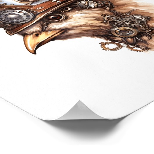 Poster Imprimable Steampunk Cute Crazy Chicken 113 (Coin)