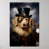 Poster Imprimable Steampunk Golden Retriever Casquette 13 (Devant)
