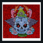 Poster Imprimante d'art 'Rock n'Roll Lobotomy' - (pop sur<br><div class="desc">Grand imprimé d'affiche d'art couleur plein de ma peinture 'Rock n' Roll Lobotomy'. Superbe qualité d'impression et prêt pour le cadrage. Tatouez vos murs aujourd'hui !</div>
