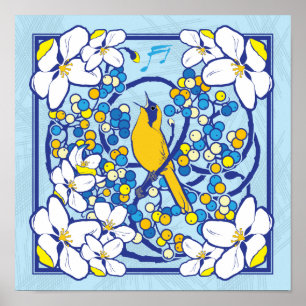 Poster Imprimante de style Art nouveau 12x12