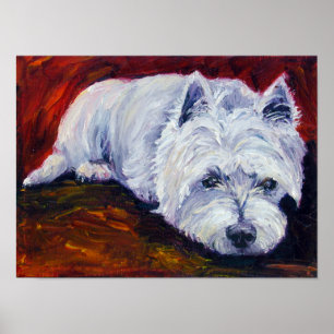 Poster Imprimante du mur de Terrier de West Highland