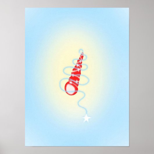 Poster Imprimantes Conch Bleu Art Simple (Devant)