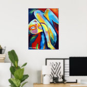 Poster Imprimantes d'art coloré - Figure assise féminine (Bureau à domicile)