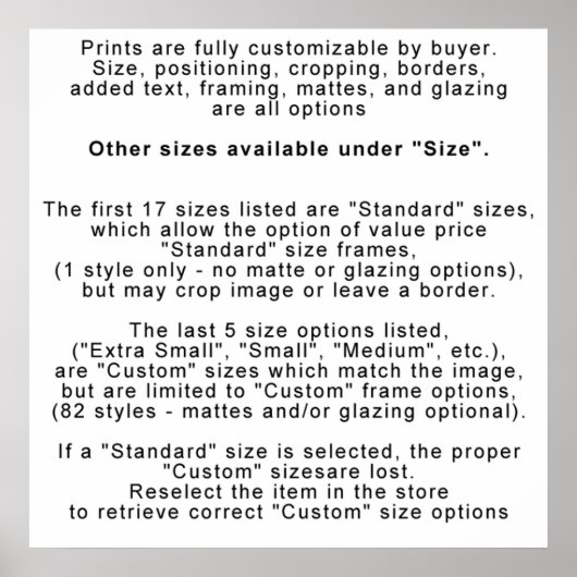 POSTER IMPRIMANTES - INFO - PERSONNALISATION / TAILLE (Devant)