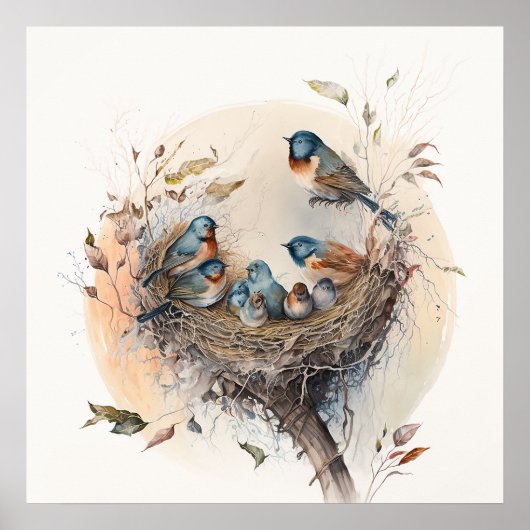 Poster Imprimantes pour bébé animal pour pépinière, affic (Devant)