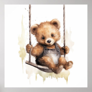 Poster Imprimantes pour bébé animal pour pépinière, affic