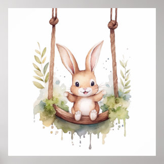Poster Imprimantes pour bébé animal pour pépinière, affic