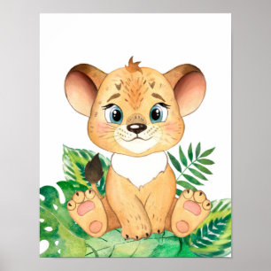 Poster Imprimantes pour bébé animal pour pépinière, affic