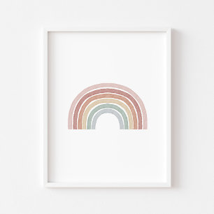 Poster imprimé arc-en-ciel boho pastel