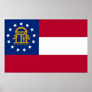 Poster Imprimé avec Drapeau de Géorgie, États-Unis