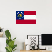 Poster Imprimé avec Drapeau de Géorgie, États-Unis (Bureau à domicile)