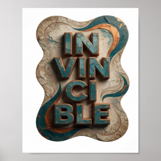 Poster Imprimé Bleu Ludique INVINCIBLE (Devant)