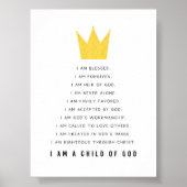 Poster imprimé d'affirmation des enfants chrétiens (Devant)