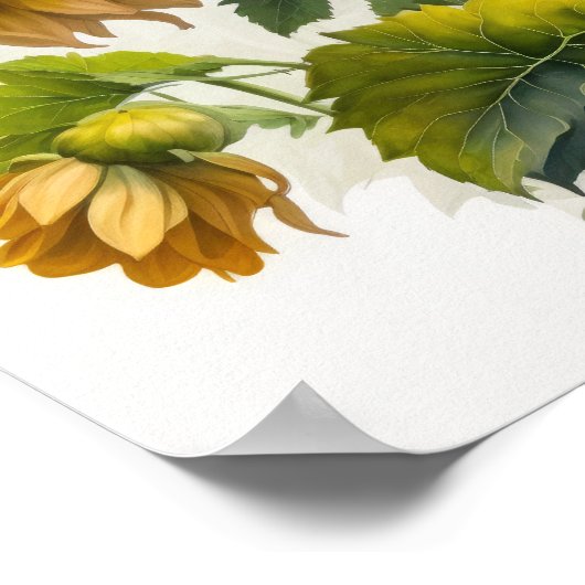 Poster imprimé Dahlias Jaune (Coin)