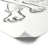 Poster imprimé d'art bulldog français | esquisse rapide (Coin)