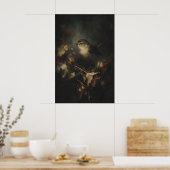 Poster Imprimé d'art de petit oiseau roitelet d'automne M (Cuisine)