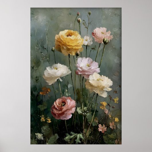 Poster Imprimé d'art mural Ranunculus, Antique Spring (Devant)