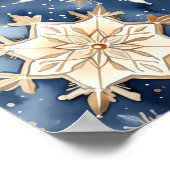 Poster imprimé de flocons de neige bleu et or (Coin)