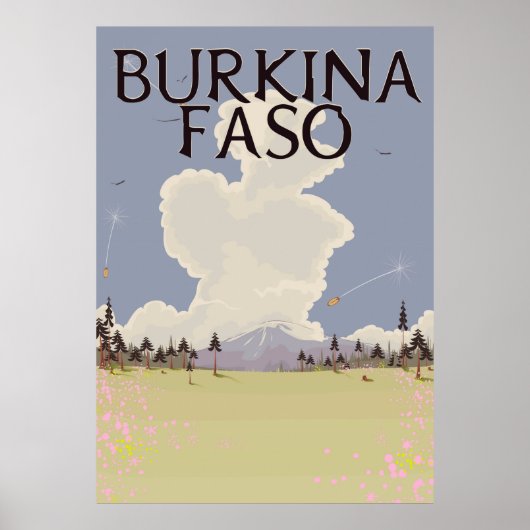 Poster imprimé de l'affiche de voyage du paysage du Burki (Devant)