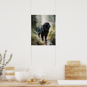 Poster imprimé de l'art chien de Terre-Neuve (Cuisine)
