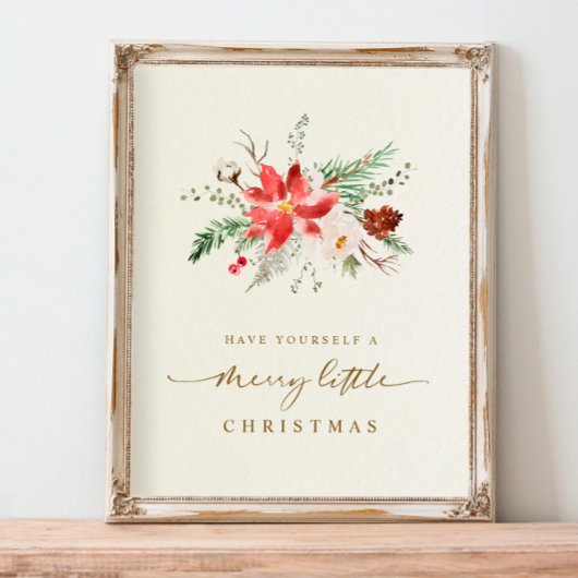 Poster Imprimé de Noël élégant Boho verdure