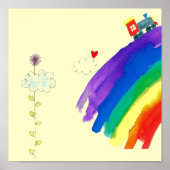 Poster imprimé de train arc-en-ciel customisé (Devant)