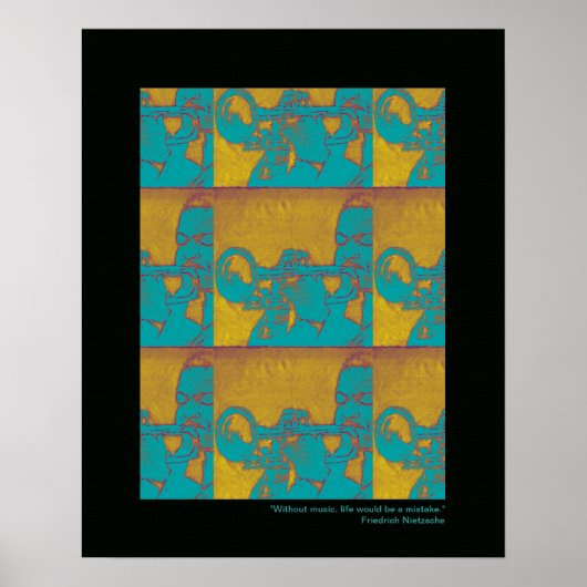 Poster imprimé de trompette pour murs (Devant)